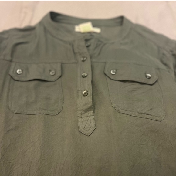 3/$19 Ashley Stewart Henley blouse tunic top - Picture 3 of 11